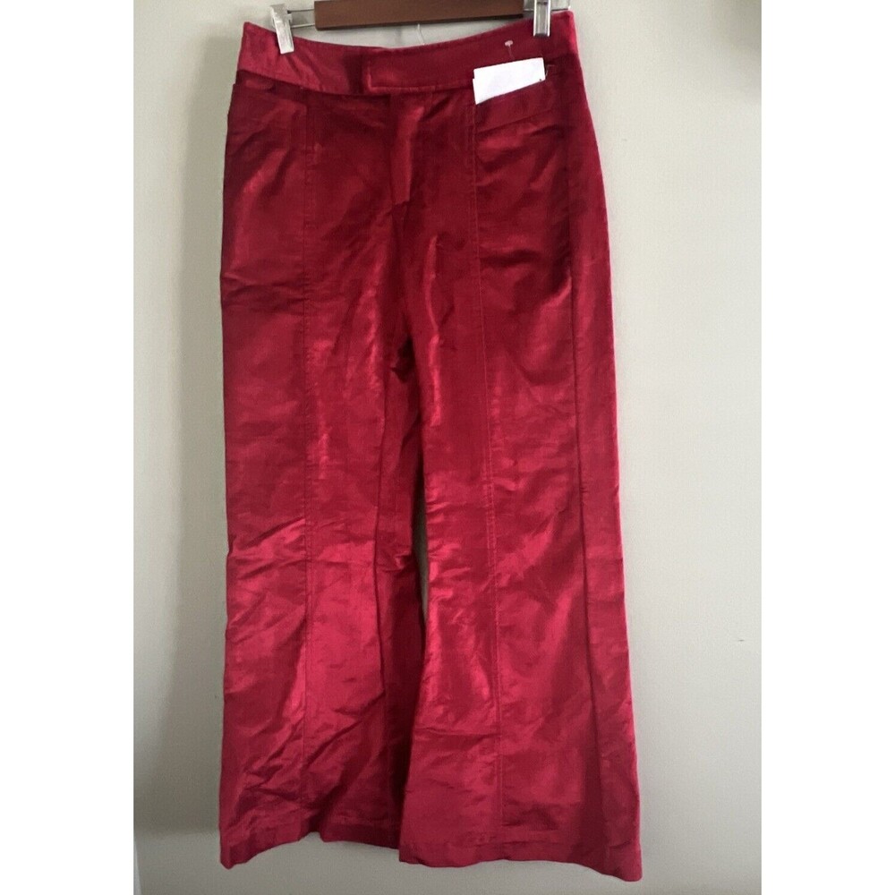 NWT Free People Walk With You Velvet Wide Leg Flare Trousers Sz 4 - Picture 7 of 13